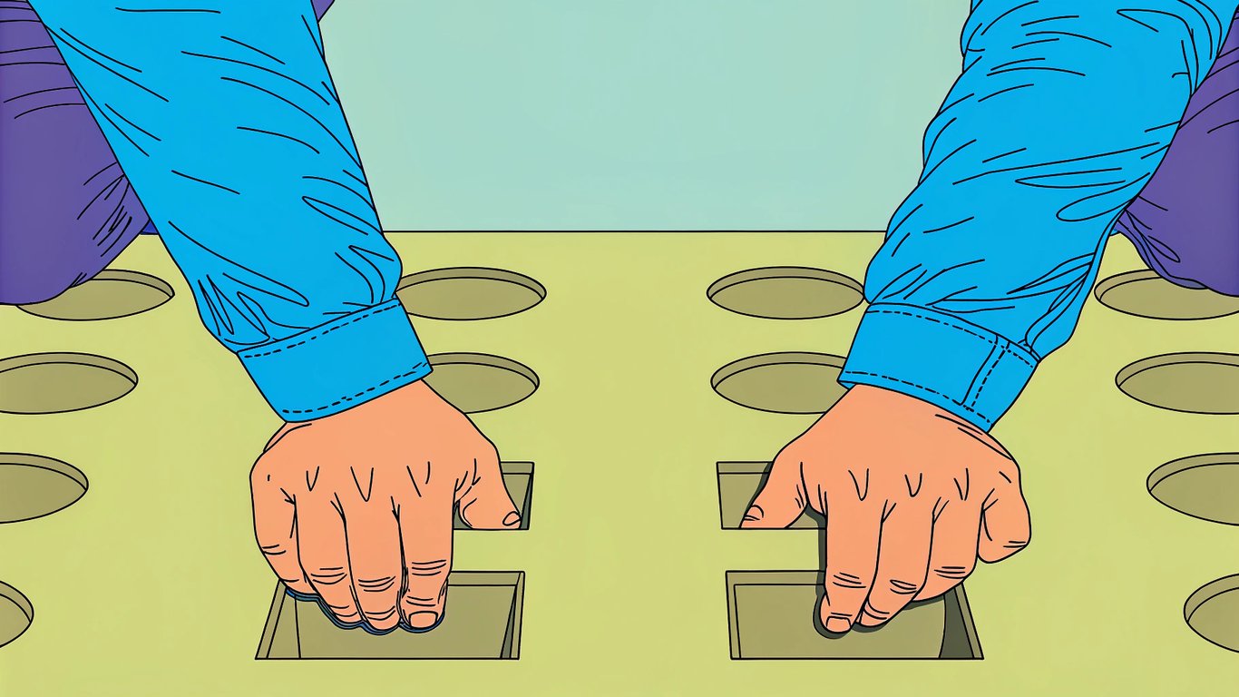 A square peg trying to fit into a round hole, illustrating the difficulty of applying general marketing to specialized aesthetic clinics.