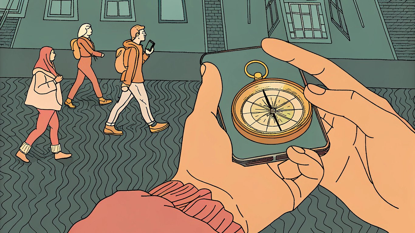 An illustration of outdated marketing methods struggling in a competitive digital landscape.