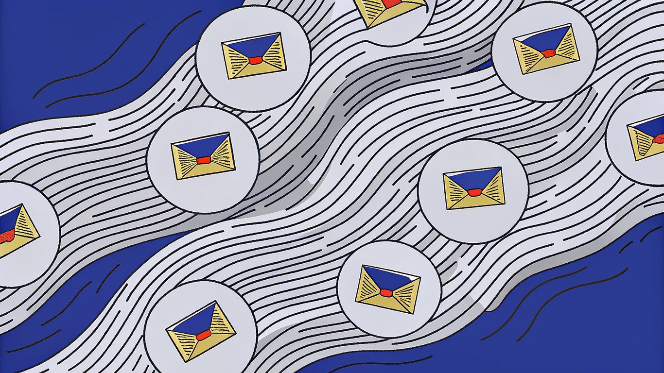 Visual representation of an automated lead nurturing sequence with emails and text messages sent over time.