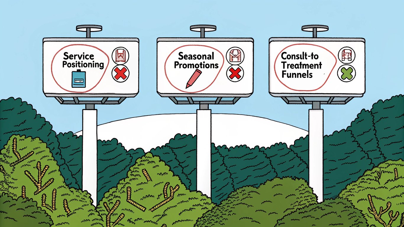 Three strong pillars supporting a structure, representing the core marketing strategies.